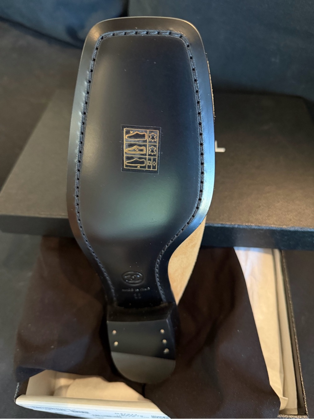 CHANEL Tan Suede Women’s Slip-On Loafer with Gold CC - Picture 3 of 3